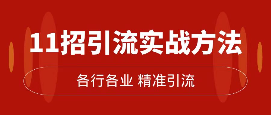 精准引流术：11招引流实战方法，让你私域流量加到爆（11节课完整版）-百盟网168