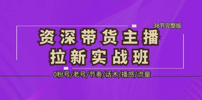 资深·带货主播拉新实战班，0粉号/老号/节奏/话术/播感/流量-38节完整版-百盟网168