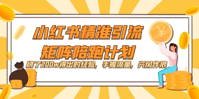 小红书精准引流·矩阵陪跑计划：烧了200w得出的经验，手握流量，兴风作浪！-百盟网168