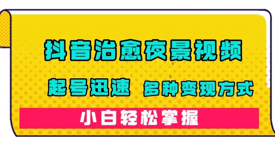 抖音治愈系夜景视频，起号迅速，多种变现方式，小白轻松掌握（附120G素材）-百盟网168