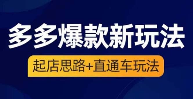 2023拼多多爆款·新玩法：起店思路+直通车玩法（3节精华课）-百盟网168