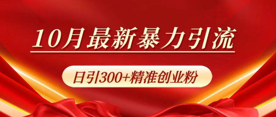 10月最新暴力引流，日引300+精准创业粉-百盟网168