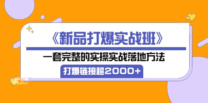 《新品打爆实战班》一套完整的实操实战落地方法，打爆链接超2000+（38节课)-百盟网168