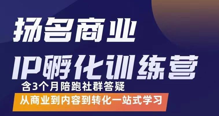 杨名商业IP孵化训练营，从商业到内容到转化一站式学 价值5980元-百盟网
