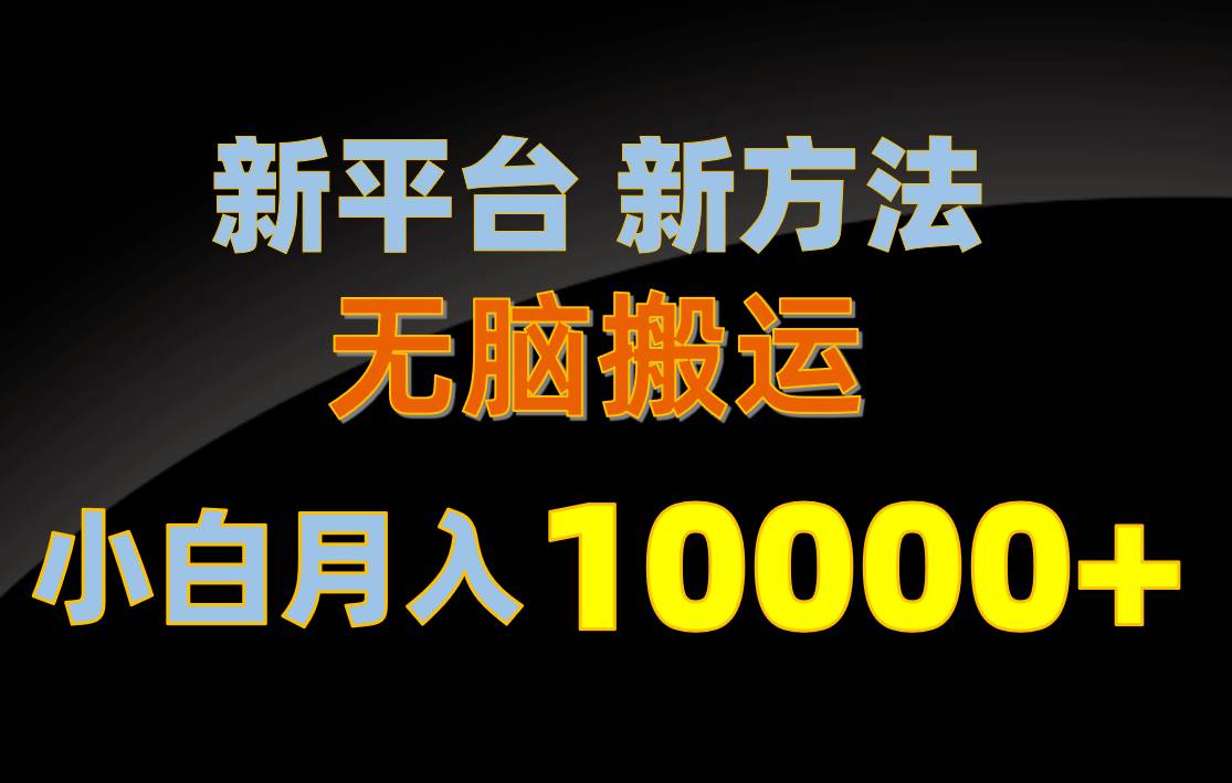 新平台新方法，无脑搬运，月赚10000+，小白轻松上手不动脑-百盟网