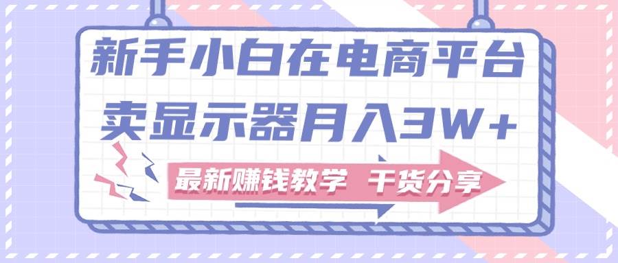 新手小白如何做到在电商平台卖显示器月入3W+，最新赚钱教学干货分享-百盟网