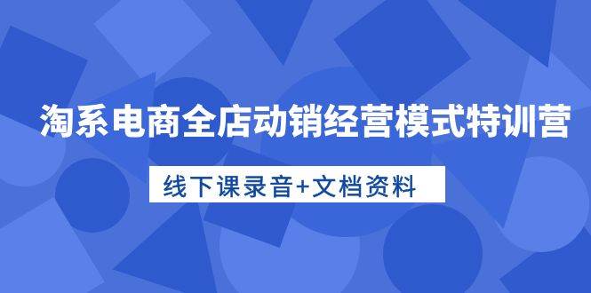 淘系电商全店动销经营模式特训营，线下课录音+文档资料-百盟网