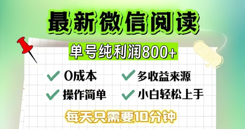 微信自撸阅读升级玩法，只要动动手每天十分钟，单号一天800+，简单0零…-百盟网