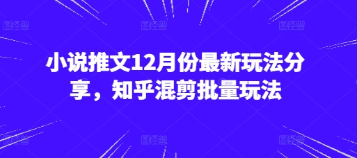 小说推文12月份最新玩法分享，知乎混剪批量玩法-百盟网