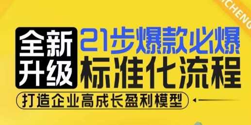 21步爆款必爆标准化流程，全新升级，打造企业高成长盈利模型-百盟网