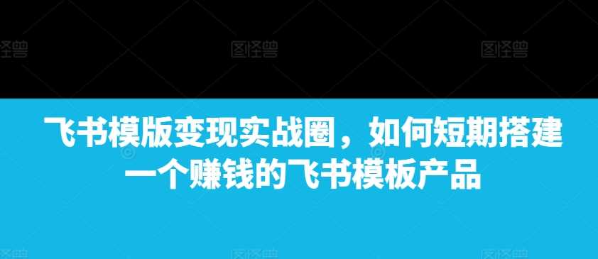 飞书模版变现实战圈，如何短期搭建一个赚钱的飞书模板产品-百盟网