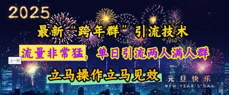 最新“跨年群”引流，流量非常猛，单日引流两人满人群，立马操作立马见效【揭秘】-百盟网