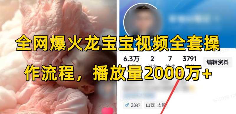 全网爆火龙宝宝视频全套操作流程，播放量2000万+-百盟网