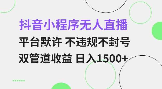抖音小程序无人直播 平台默许 不违规不封号 双管道收益 日入多张 小白也能轻松操作【仅揭秘】-百盟网
