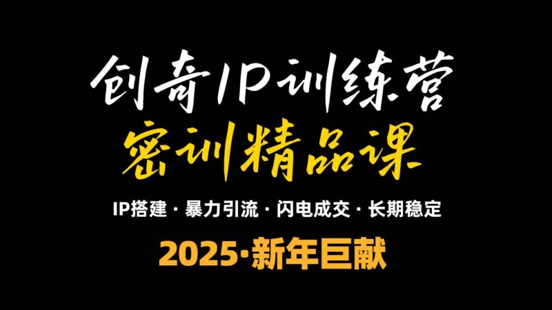 2025年“知识付费IP训练营”小白避坑年赚百万,暴力引流,闪电成交-百盟网