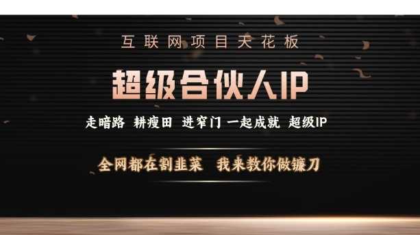 互联网项目天花板，超级合伙人IP，全网都在割韭菜，我来教你做镰刀【仅揭秘】-百盟网