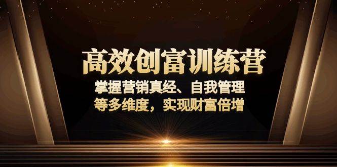 高效创富训练营：掌握营销真经、自我管理等多维度，实现财富倍增-百盟网