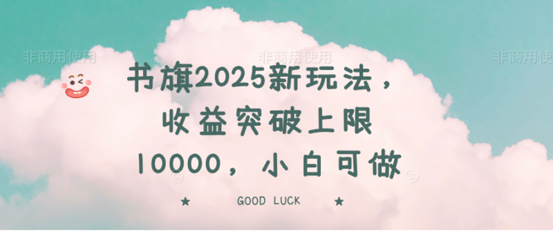 书旗2025新玩法，收益突破上限10000，小白可做-百盟网