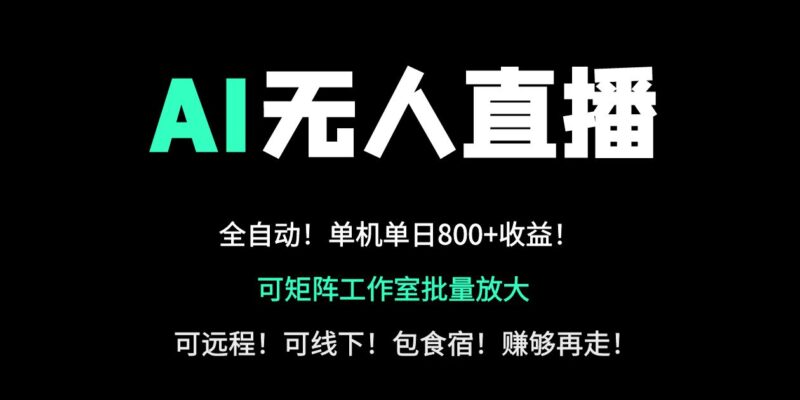 24小时自动带货！AI无人直播副业日赚800+，轻资产创业首选-百盟网