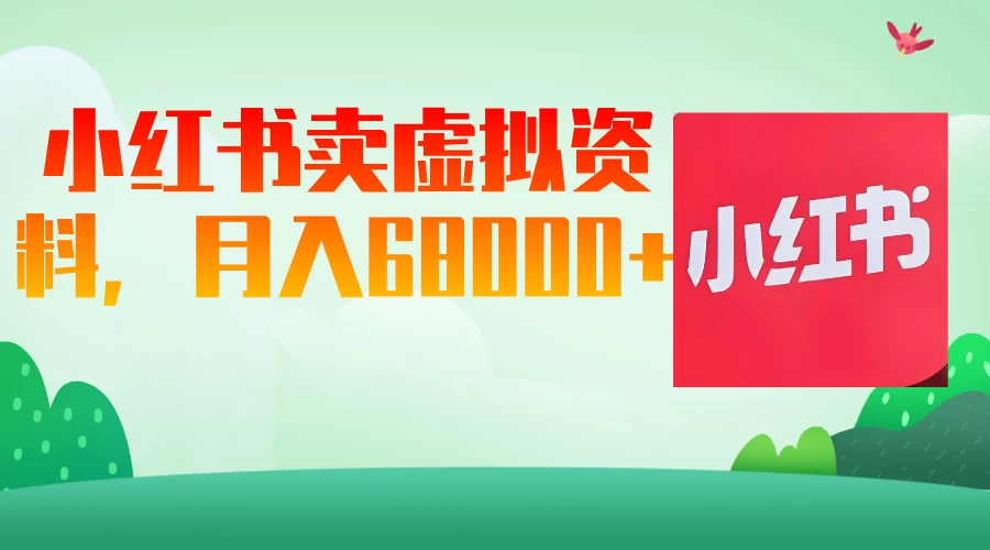 小红书虚拟资料，月入68000（已证实）-百盟网