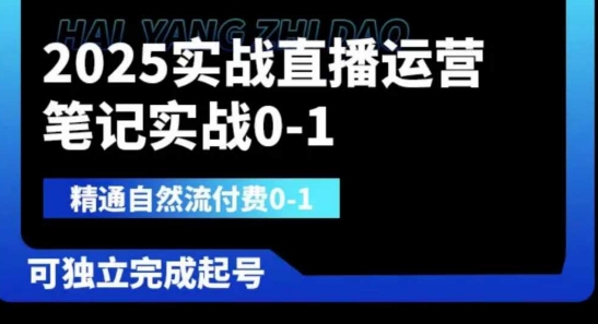 2025实战直播运营0-1，精通自然流付费0-1，可独立完成起号-百盟网