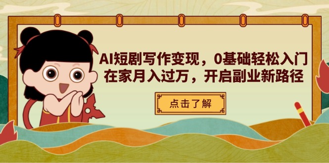 AI短剧写作变现，0基础轻松入门，在家月入过万，开启副业新路径-百盟网