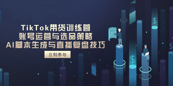 TikTok带货训练营，账号运营与选品策略，AI脚本生成与直播复盘技巧-百盟网