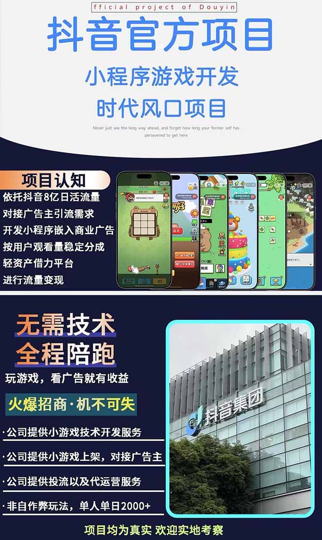图片[1]-2025最热抖音官方项目 Ai时代风口项目小程序游戏开发 实测单个游戏日收…-百盟网