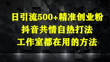 日引流500+精准创业粉，抖音共情自热打法，工作室都在用的方法-百盟网