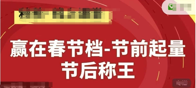 赢在春节档-节前起量，后称王，淘系精品线上系列课-百盟网