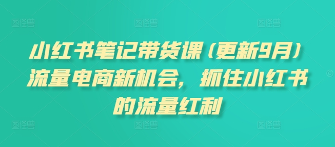小红书笔记带货课(更新25年4月)流量电商新机会，抓住小红书的流量红利-百盟网