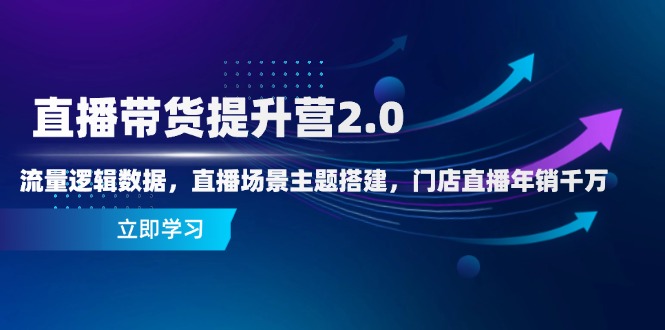 直播带货提升营2.0：流量逻辑数据，直播场景主题搭建，门店直播年销千万-百盟网