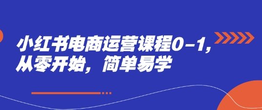 小红书电商运营课程0-1，从零开始，简单易学-百盟网