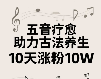 古法五音养生教程，五音疗愈的视频的制作方法，2-4小时就能学会，作者10天涨粉10W-云创网