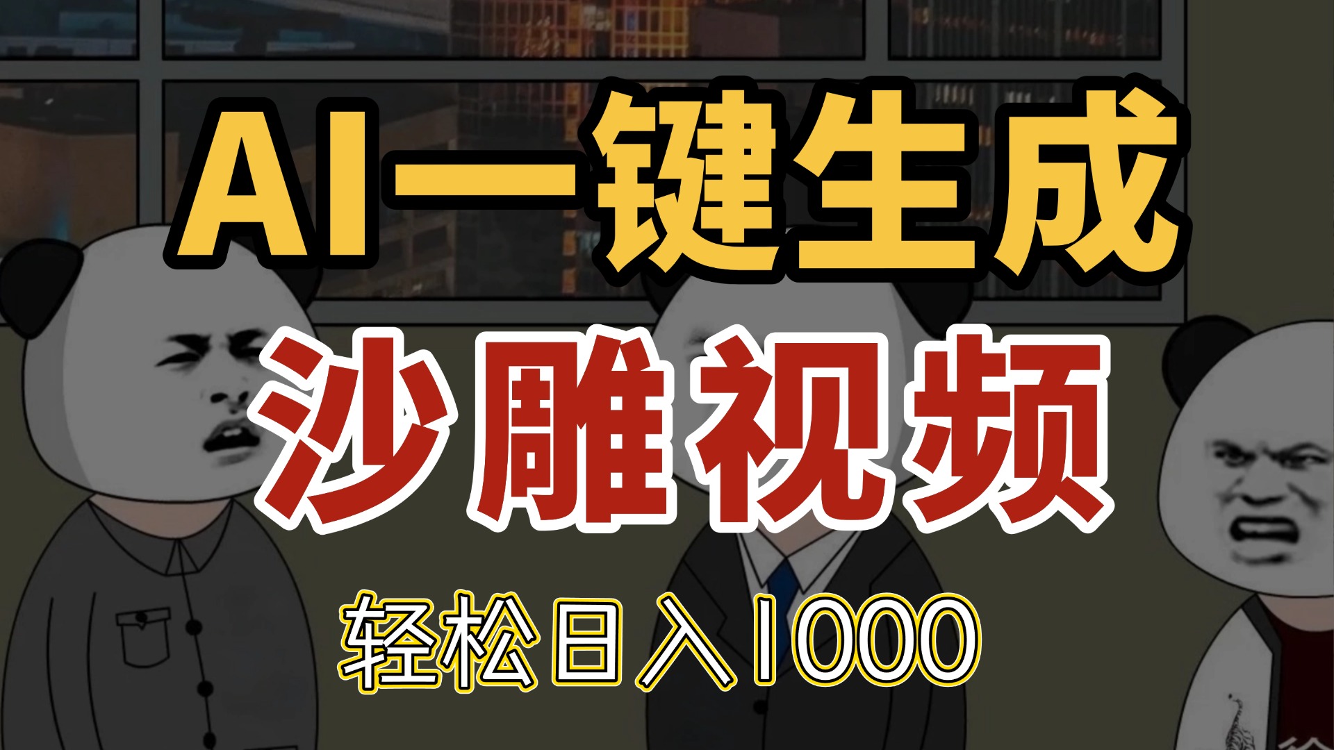 AI一键生成沙雕视频，一条视频千万播放，轻松日入1000-有量联盟