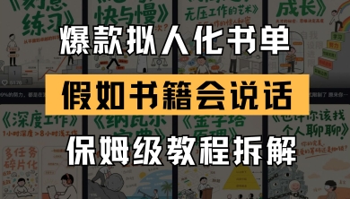 最新爆款拟人化书单玩法，假如书籍会说话，保姆级教程-万利网