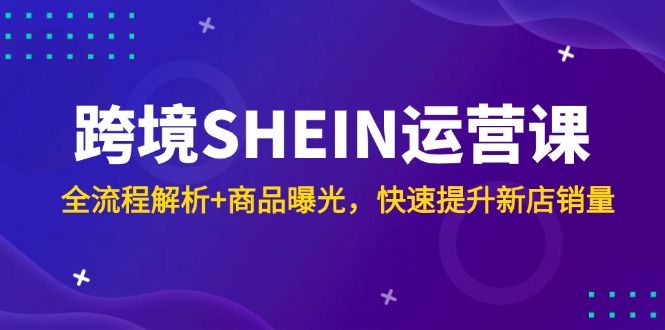 跨境SHEIN运营课，全流程解析+商品曝光，快速提升新店销量-源创智汇网