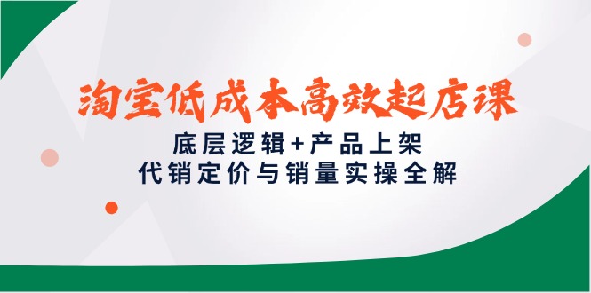 淘宝低成本高效起店课，底层逻辑+产品上架，代销定价与销量实操全解-源创智汇网
