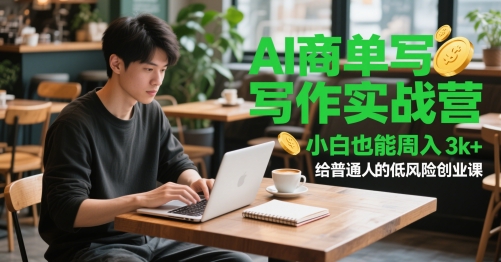 AI商单写作实战营，小白也能周入3k+，给普通人的低风险创业课-源创智汇网