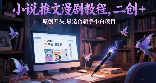 小说推文漫剧教程，二创+原创开头，最适合新手小白项目-百盟网