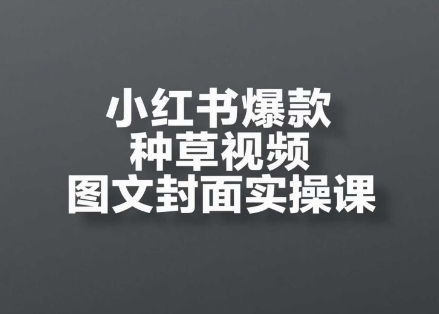 小红书爆款种草视频图文封面实操课，​开店、选品、引流、变现全流程-创盟网