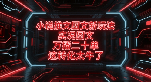小说推文图文新玩法，实况图文，万播二十单，这转化太牛了！-百盟网