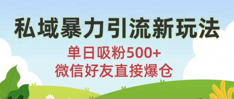 私域暴力引流新玩法!单日吸粉500+，微信好友直接爆仓-百盟网