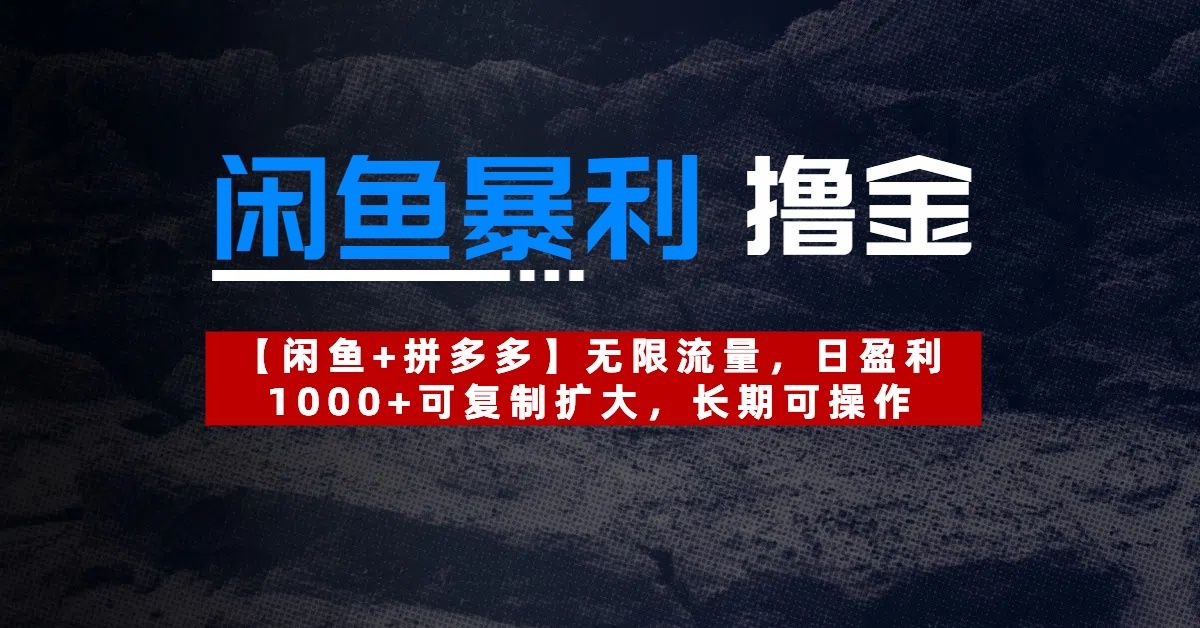 【闲鱼暴利撸金】无限流量，日盈利1000+可复制扩大，长期可操作-百盟网