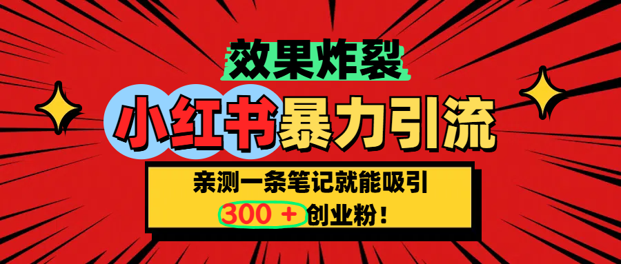小红书炸裂玩法，亲测一条笔记就能吸引300+精准创业粉！-百盟网