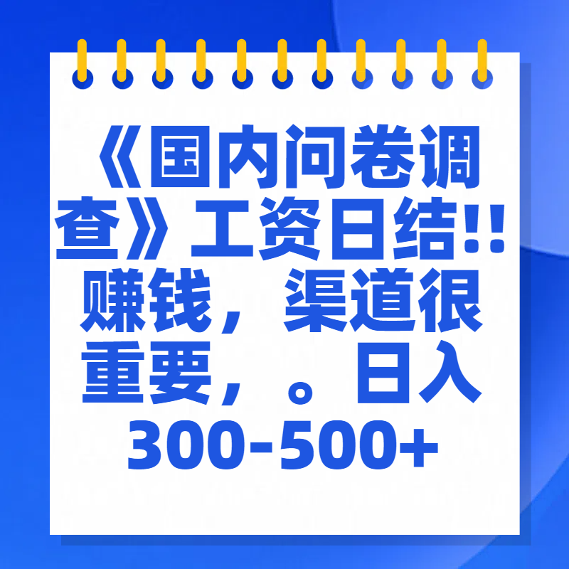 问卷调查答题，一个人在家也可以闷声发大财，小白一天2张，【揭秘】-百盟网