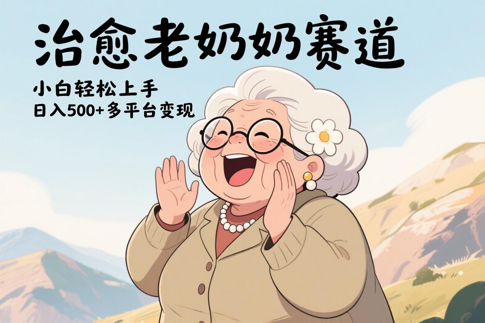 视频号治愈老奶奶赛道，小白轻松上手，日入500+多平台变现-百盟网