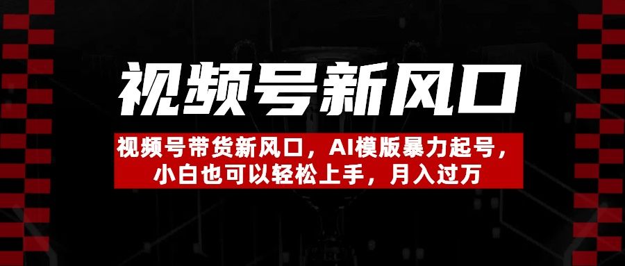 视频号带货新风口，AI模版暴力起号，小白也可以轻松上手，月入过万-百盟网