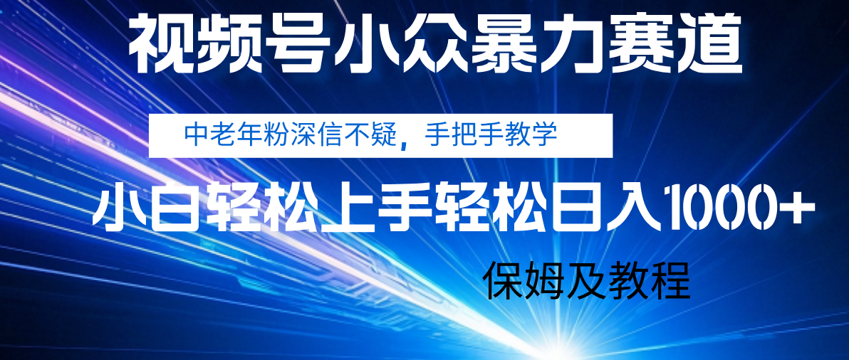 视频号小众暴力赛道，中老年人深信不疑 手把手教学，小白也能日入1000+ 保姆及教程-百盟网