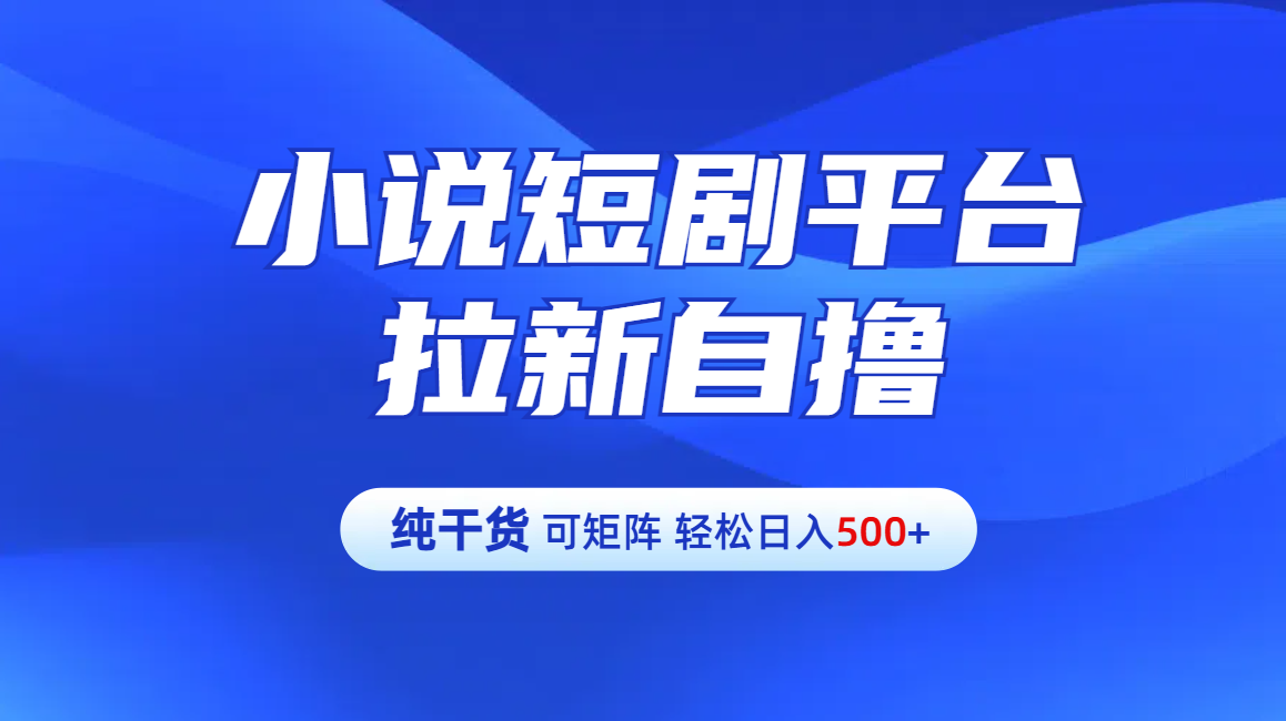 【纯干货】小说短剧平台拉新自撸玩法详解-单人轻松日入500+-百盟网